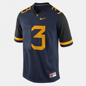West Virginia Stedman Bailey Jersey For Men's #3 Official College Football Blue 239108-422