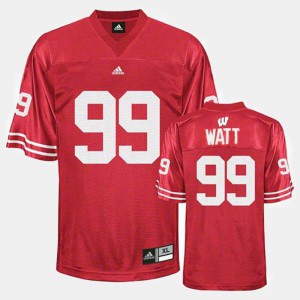 College Football Stitched Men Red Wisconsin J.J. Watt Jersey #99 818170-800