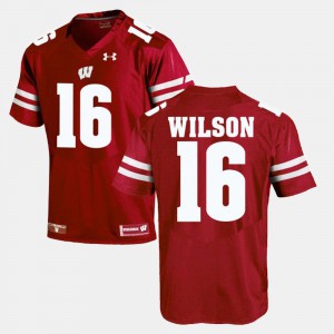 Wisconsin Badger Russell Wilson Jersey Alumni Football Game #16 For Men Red Embroidery 239232-816