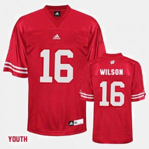 For Kids Red #16 Wisconsin Russell Wilson Jersey College College Football 396948-161