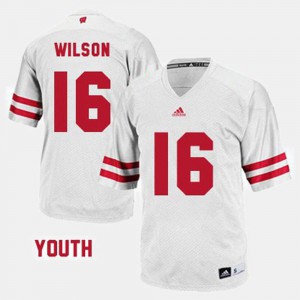 Wisconsin Badgers Russell Wilson Jersey Embroidery College Football #16 White Youth 478170-553