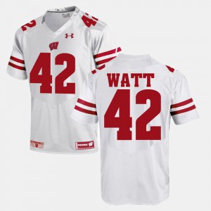 Stitched Badgers T.J Watt Jersey #42 For Men White Alumni Football Game 870637-287