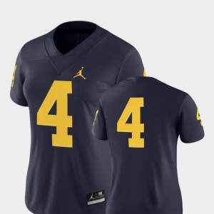 #4 College Football For Women 2018 Game Embroidery Navy University of Michigan Jersey 908195-988