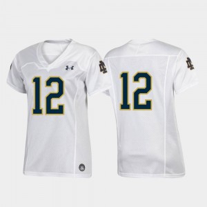 ND Jersey Replica White Player For Women Football Team #12 666026-802