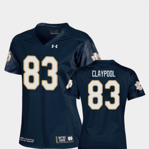 College Football #83 UND Chase Claypool Jersey Womens Replica Navy Official 369031-545