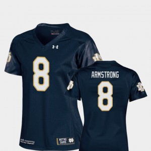 College Football Navy Replica Notre Dame Jafar Armstrong Jersey College #8 For Women 303301-156