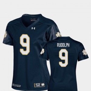 Navy Stitched For Women's University of Notre Dame Kyle Rudolph Jersey Replica #9 College Football 802039-861