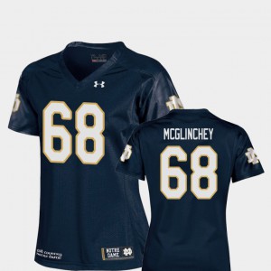 Notre Dame Mike McGlinchey Jersey NCAA #68 Navy Women's College Football Replica 479610-575