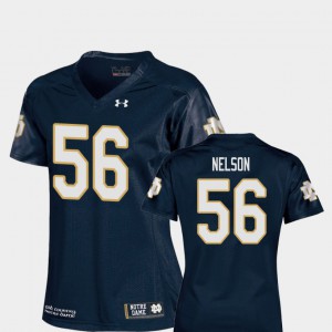 #56 Navy High School College Football Notre Dame Quenton Nelson Jersey Replica Womens 953318-781