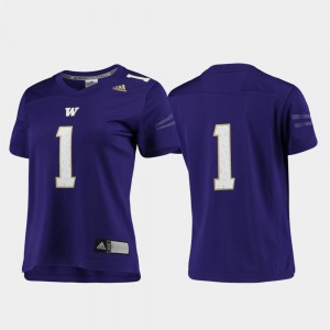 Football Womens Replica Purple #1 University UW Jersey 469829-525