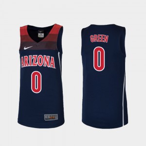 Stitched #0 College Basketball Replica Navy Youth(Kids) University of Arizona Josh Green Jersey 873594-924