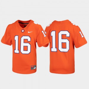 Orange Football For Kids #16 Untouchable Clemson Tigers Jersey College 222286-398