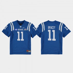 Kids #11 Royal 2018 Independence Bowl College Football Game Embroidery Blue Devils Scott Bracey Jersey 637024-460