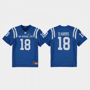 2018 Independence Bowl #18 Duke University Quentin Harris Jersey Royal College Football Game High School Youth 241044-126