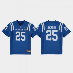 2018 Independence Bowl Royal #25 Duke Blue Devils Deon Jackson Jersey Youth(Kids) Stitch College Football Game 488650-879