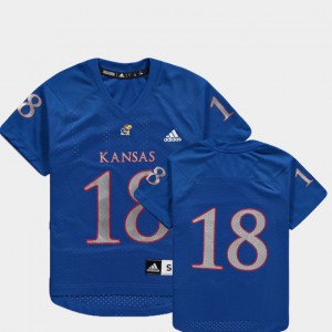 College Football #18 Stitch Kids Replica Royal University of Kansas Jersey 817187-445