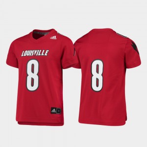#8 Red Football Replica Official Youth(Kids) U of L Jersey 546642-836