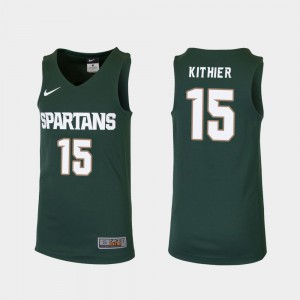 Player Kids Green MSU Thomas Kithier Jersey College Basketball #15 Replica 222163-659