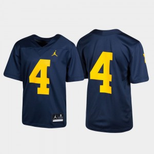 Stitched Untouchable #4 Football Michigan Wolverines Jersey Navy Kids 337215-770