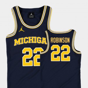 #22 Replica Player Navy Youth(Kids) College Basketball Jordan Michigan Duncan Robinson Jersey 275805-237