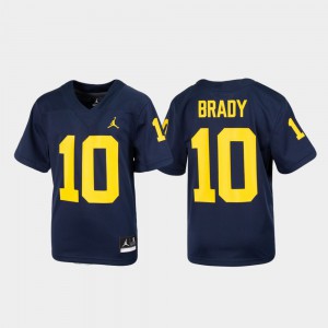 Replica Alumni Football Kids Navy U of M Tom Brady Jersey #10 Stitched 111854-991