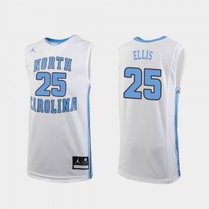 White Youth #25 North Carolina Caleb Ellis Jersey University Replica College Basketball 239875-550