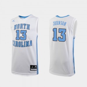 College Basketball #13 Replica UNC Tar Heels Cameron Johnson Jersey White Youth(Kids) Player 238413-990