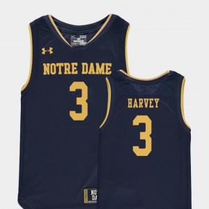 University College Basketball Special Games Navy #3 Youth Replica University of Notre Dame D.J. Harvey Jersey 741602-657