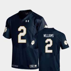 Official Replica Navy ND Dexter Williams Jersey #2 College Football Youth 248774-647