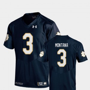 College Football Navy Embroidery Replica #3 For Kids University of Notre Dame Joe Montana Jersey 876984-291