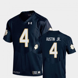 Replica Youth(Kids) College Football NCAA Notre Dame Fighting Irish Kevin Austin Jr. Jersey Navy #4 326600-318