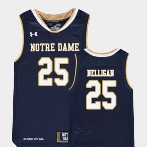 Stitched Replica College Basketball Youth Navy Irish Liam Nelligan Jersey #25 744462-453