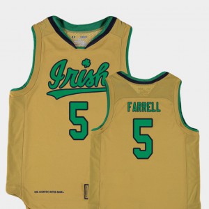 Stitched For Kids College Basketball Special Games Replica Gold #5 Notre Dame Matt Farrell Jersey 412287-513