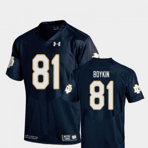 Navy University of Notre Dame Miles Boykin Jersey College Football Replica #81 Embroidery Youth(Kids) 960658-583