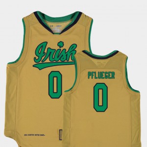 Stitched Gold #0 Replica College Basketball Special Games Kids University of Notre Dame Rex Pflueger Jersey 489193-961