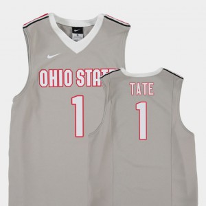 Gray College Basketball Ohio State Jae'Sean Tate Jersey #1 Player Kids Replica 666097-746