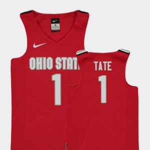 Kids Replica NCAA Ohio State Jae'Sean Tate Jersey #1 Red College Basketball 592657-506