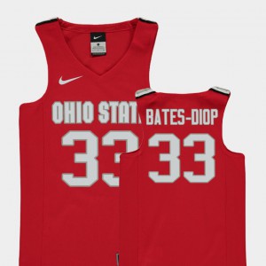 Replica College Basketball Ohio State Buckeye Keita Bates-Diop Jersey For Kids Player Red #33 527852-389