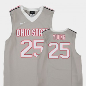 Youth Gray Replica #25 Ohio State Buckeyes Kyle Young Jersey College Basketball NCAA 179382-861