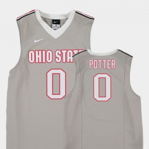 Stitched Ohio State Micah Potter Jersey College Basketball Gray #0 Kids Replica 468876-231