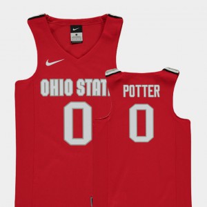 Player College Basketball Red #0 Youth(Kids) Replica Ohio State Micah Potter Jersey 283115-495