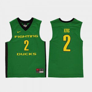 Youth(Kids) College Replica Green #2 College Basketball Oregon Duck Louis King Jersey 416921-270