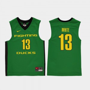University College Basketball Oregon Paul White Jersey Replica Green #13 Youth(Kids) 608360-341