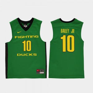 #10 College Basketball High School Youth(Kids) Replica Green UO Victor Bailey Jr. Jersey 783926-657