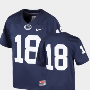 Stitched #18 Penn State Nittany Lions Jersey College Football Replica Navy Kids 816761-432
