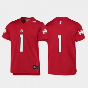 Rutgers University Jersey Embroidery Kids College Football Scarlet Replica #1 603346-463