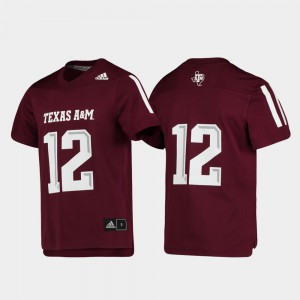 Embroidery Football Texas A&M University Jersey Replica Maroon #12 Youth 317706-515