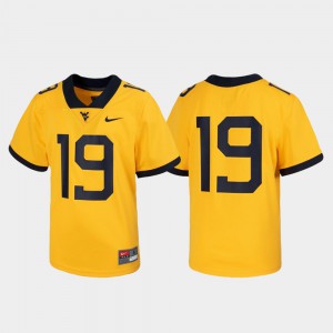 Untouchable #19 Stitch WVU Jersey For Kids Gold Football 433399-775