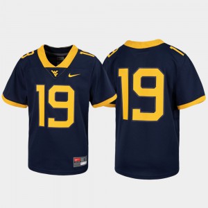 Navy #19 Untouchable WVU Jersey Youth High School Football 334618-401