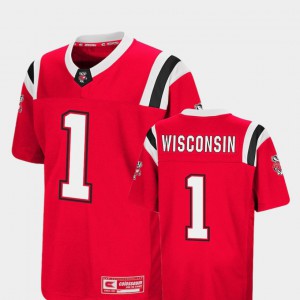 Foos-Ball Football Kids Embroidery Colosseum Red #1 Wisconsin Badgers Jersey 867414-767
